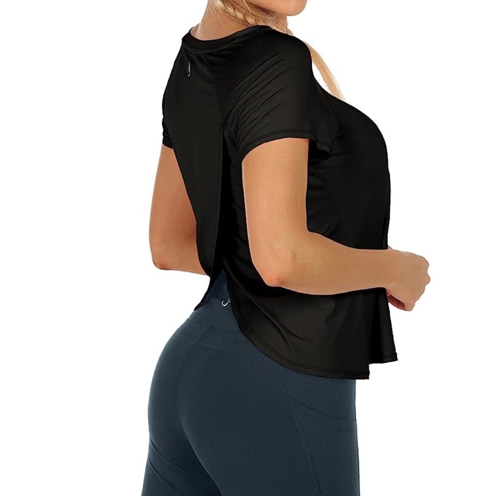 Black Crossback Workout Top